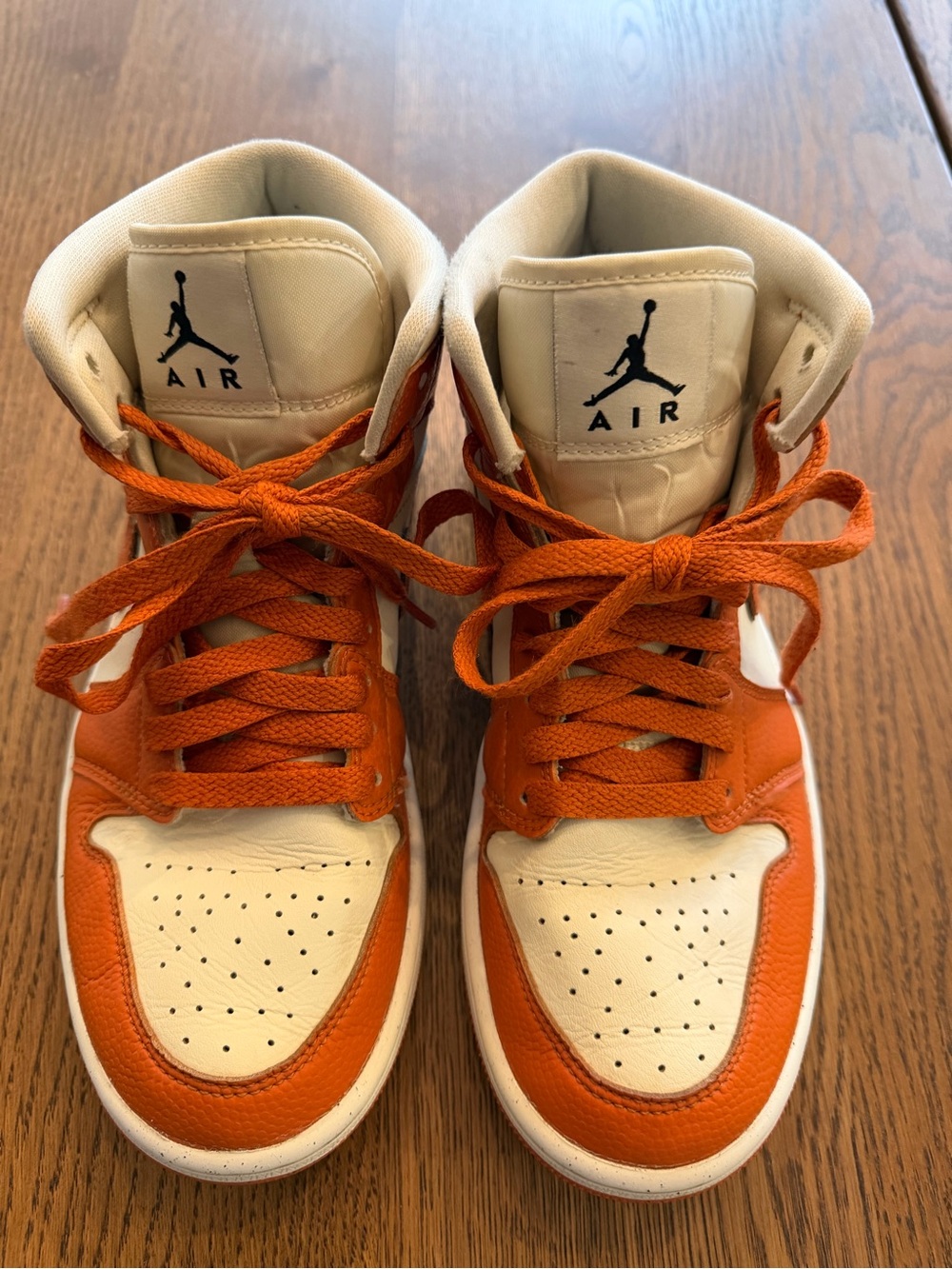 Nike Air Jordan High-Top Sneakers - White & Orange